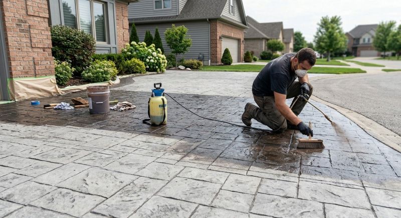 Concrete Driveway Refinishing in Frisco, TX