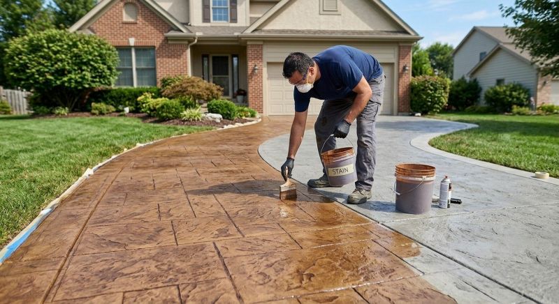 Concrete Driveway Refinishing in Dallas, TX