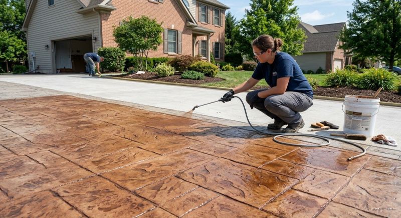 Concrete Driveway Staining in Fort Worth, TX