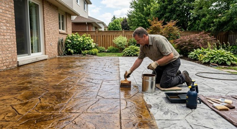 Concrete Patio Staining in Corpus Christi, TX